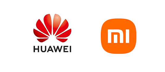 HUAWEI Logo and Xiaomi Logo
